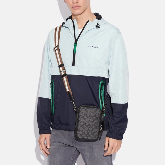 NWT Coach C8237 Stanton Crossbody In Signature Jacquard in Gunmetal/Black - Picture 2 of 14